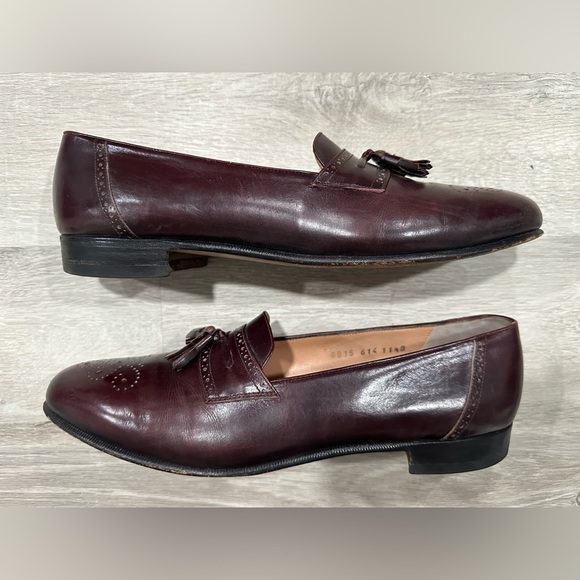 Salvatore Ferragamo Men\'s Tassel Loafers Dark Burgundy Leather main image 9